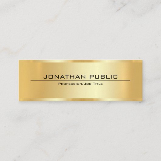 Customer Professional Elegant Faux Gold Template Mini Visitekaartje (Voorkant)
