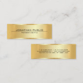 Customer Professional Elegant Faux Gold Template Mini Visitekaartje (Voorkant / Achterkant)