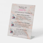 * Customer Reward Programs Nail Salon Manicurist  Reclamebord Met Voetstuk (Voorkant)