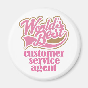 Customer Service Agent Pink Gift Magneet