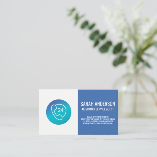 Customer Service Agent | Telefoonpictogram van cal Visitekaartje (Staand voorkant)