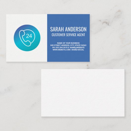 Customer Service Agent | Telefoonpictogram van cal Visitekaartje (Voorkant / Achterkant)