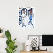 Customer Service Cartoon Poster (Thuiskantoor)