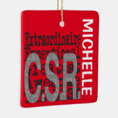 Customer Service Rep Extraordinaire CUSTOM Keramisch Ornament (Rechts)
