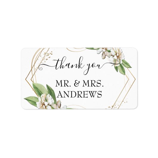 Customer-specific "Thank you!" floral, beautiful Etiket (Voorkant)