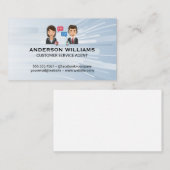 Customer Support van callcenter | Mensen chatten Visitekaartje (Voorkant / Achterkant)