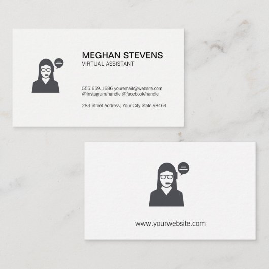 Customer Support Virtual Assistant Afsprakenkaartje (Voorkant / Achterkant)