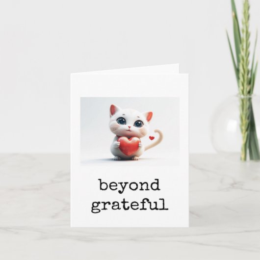 Customer Thank You Card, Appreciation, Cute Cat Kaart (Voorkant)