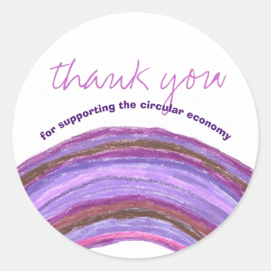 Customer thank you circular economy ronde sticker (Voorkant)