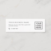 Customers Order Packaging Thank You Mini Inserts Visitekaartje (Achterkant)