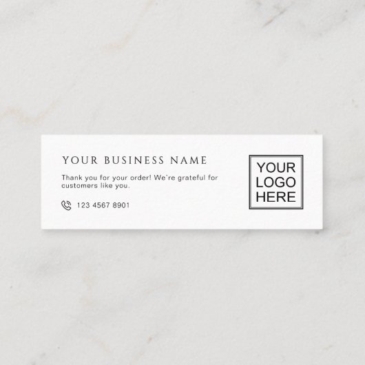 Customers Order Packaging Thank You Mini Inserts Visitekaartje (Achterkant)