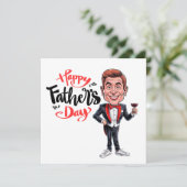 CustomFather's Day - de beste papa-karikatuur ter  Feestdagenkaart (Staand voorkant)