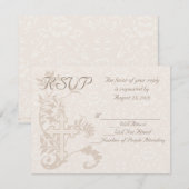 CustomInvites Cross Flourish Bruiloft RSVP Kaart (Voorkant / Achterkant)