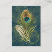 CustomInvites Peacock Feather Wedding Place Kaarte Plaatskaartje (Achterkant)