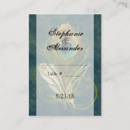 CustomInvites Peacock Feather Wedding Place Kaarte Plaatskaartje