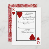 CustomInvites Spelen Kaart King/Queen RSVP (Voorkant / Achterkant)
