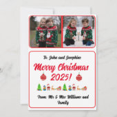 Customisable 2 Photo Traditional Christmas Card (Voorkant)