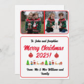 Customisable 2 Photo Traditional Christmas Card (Voorkant / Achterkant)