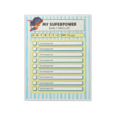 Customisable ADHD KIds Daily Checklist Notepad Notitieblok (Linkerzijde)