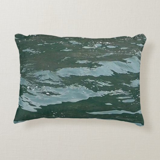Customisable Azure Oceans Abstract Sea Water Coast Accent Kussen (Achterkant)