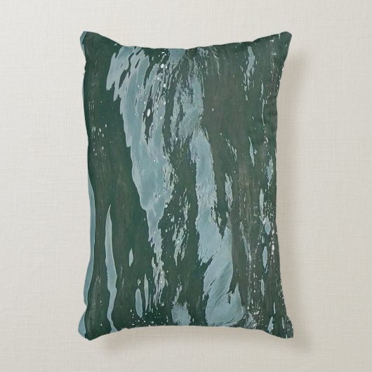 Customisable Azure Oceans Abstract Sea Water Coast Accent Kussen (Voorkant(Verticaal))