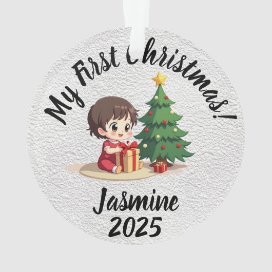 Customisable Baby's First Christmas Acrylic Ornament (achterkant)