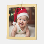Customisable Baby's First Christmas Square Keramisch Ornament (Links)