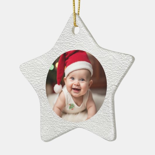 Customisable Baby's First Christmas Star Keramisch Ornament (Links)