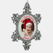 Customisable Baby's First Christmas Tin Sneeuwvlok Ornament (Links)