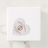 Customisable Christmas Festive Floral Wreath Heart Bedankjes Labels (In situ)