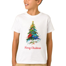 Customisable Christmas Tree Oil Painting Child