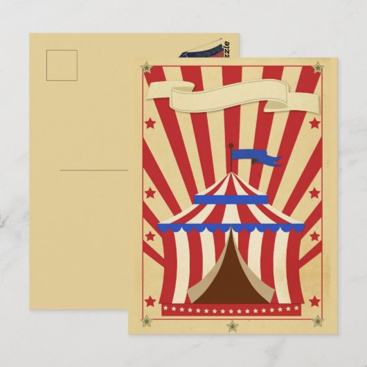 Customisable Circus Briefkaart (Voorkant / Achterkant)