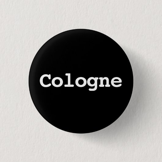 Customisable Cologne Typography Ronde Button 3,2 Cm (Voorkant)