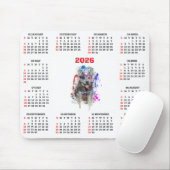 Customisable Cute Blue Heeler Dog Calendar  Muismat (Met muis)