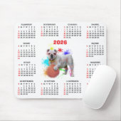 Customisable Cute British Bulldog Calendar Muismat (Met muis)
