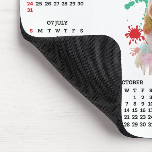 Customisable Cute Cockapoo Dog Calendar  Muismat (Hoek)