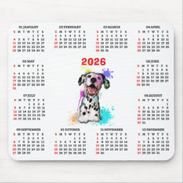 Customisable Cute Dalmatian Dog Calendar Muismat