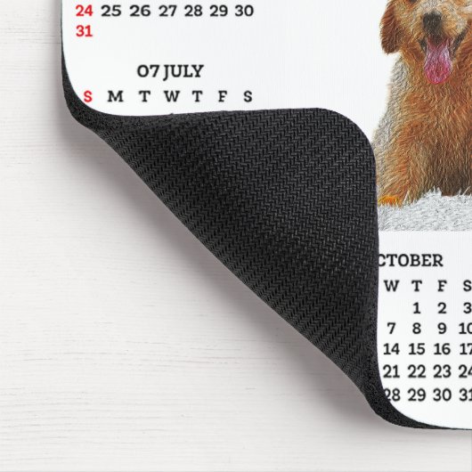 Customisable Cute Golden Retriever Dog Calendar  Muismat (Hoek)