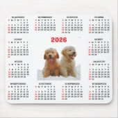 Customisable Cute Golden Retriever Dog Calendar  Muismat (Voorkant)