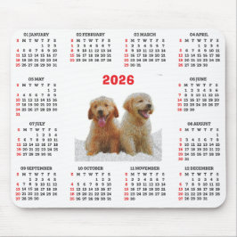 Customisable Cute Golden Retriever Dog Calendar  Muismat