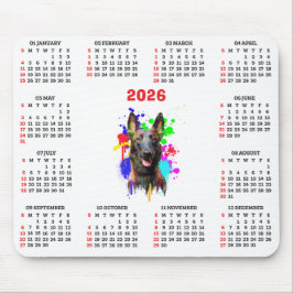 Customisable Cute Malinois Dog Calendar Muismat