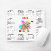 Customisable Cute Morkie Dog Calendar Muismat (Met muis)
