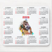 Customisable Cute Pittie Dog Calendar   Muismat (Voorkant)