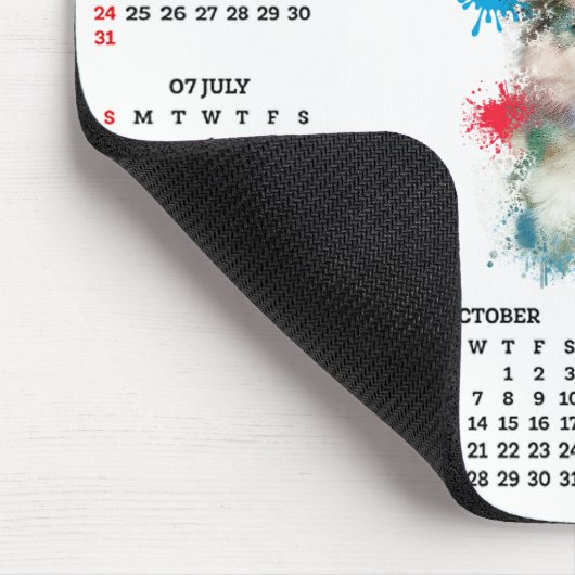 Customisable Cute Pomsky Dog Calendar Muismat (Hoek)