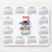 Customisable Cute Pomsky Dog Calendar  Muismat (Voorkant)