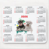 Customisable Cute Schnauzer Dog Calendar Muismat (Voorkant)