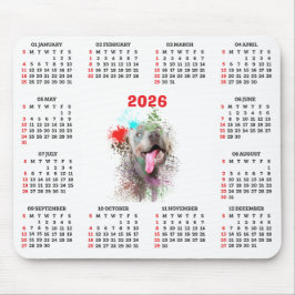 Customisable Cute Weimaraner Dog Calendar  Muismat
