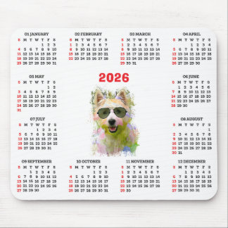 Customisable Cute Westie Dog Calendar  Muismat