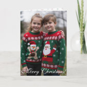 Customisable Digital Photo Centrepiece Folded Xmas Kaart (Voorkant)