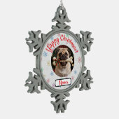 Customisable Dog And Bone Pet Lover's Christmas Tin Sneeuwvlok Ornament (Links)